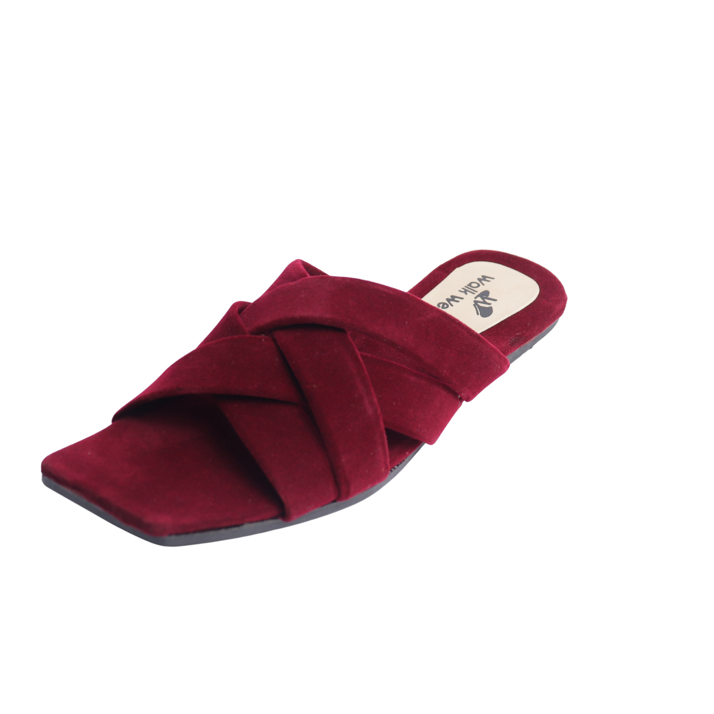 Maroon And Black Velvet Zigzag Design Slippers β Luxe Comfort | Code #3356