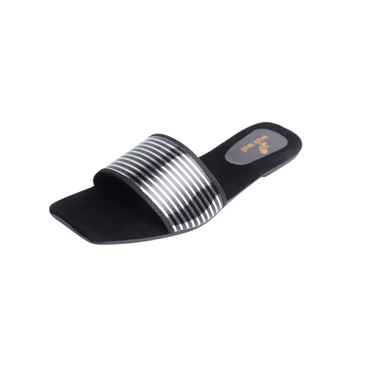 Black & White Ragzeen Slippers – Flat Sole Comfort | Code #3345