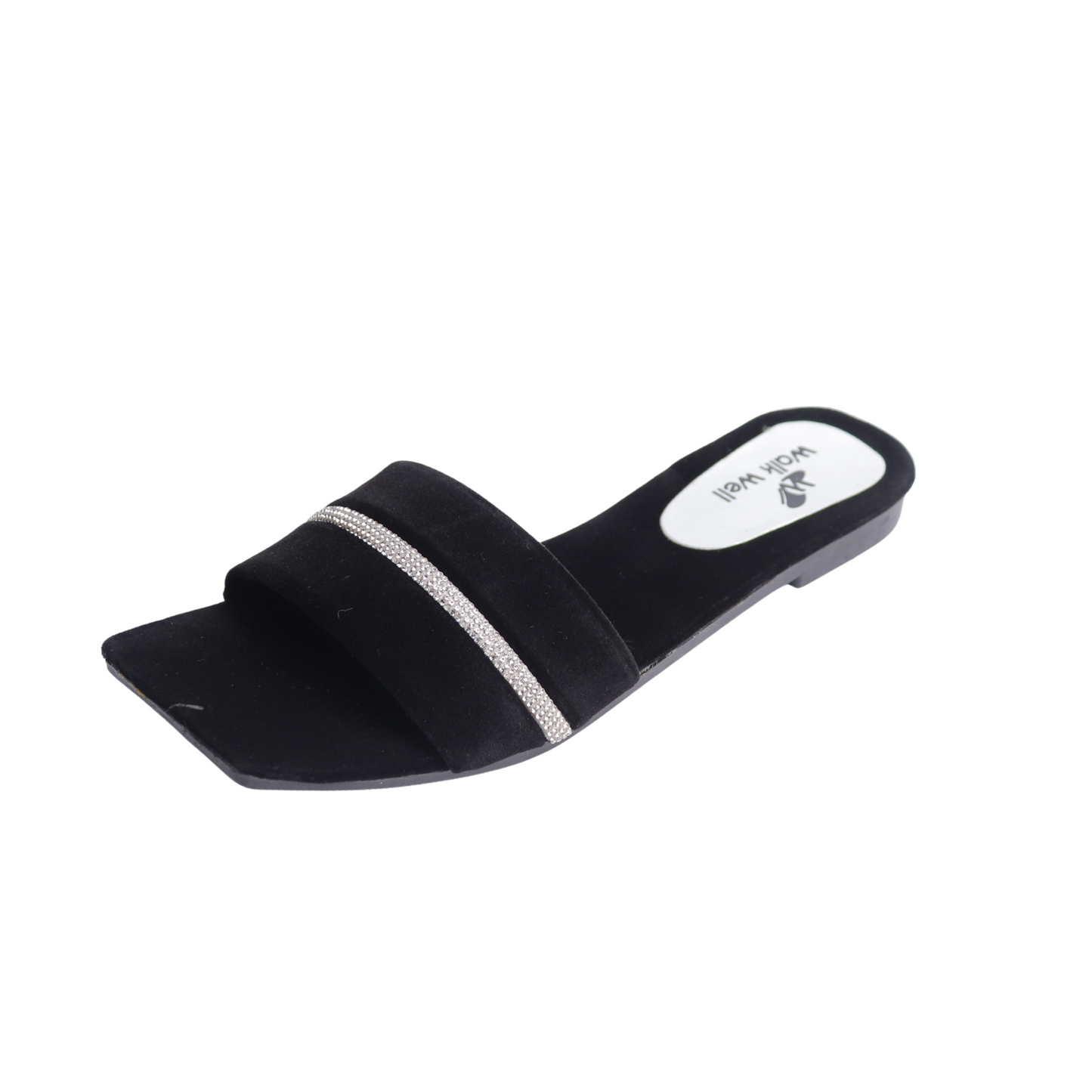 Classic Black And Mahroon Velvet Slippers with Silver Nug Accent β Code #3398