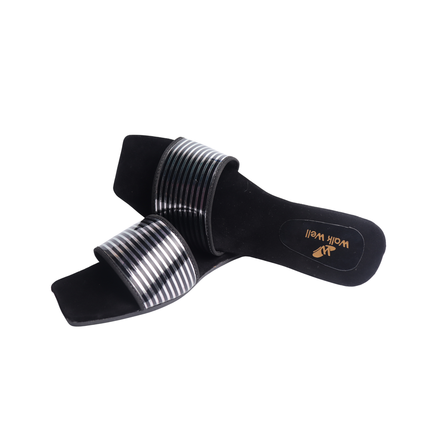 Black & White Ragzeen Slippers – Flat Sole Comfort | Code #3345